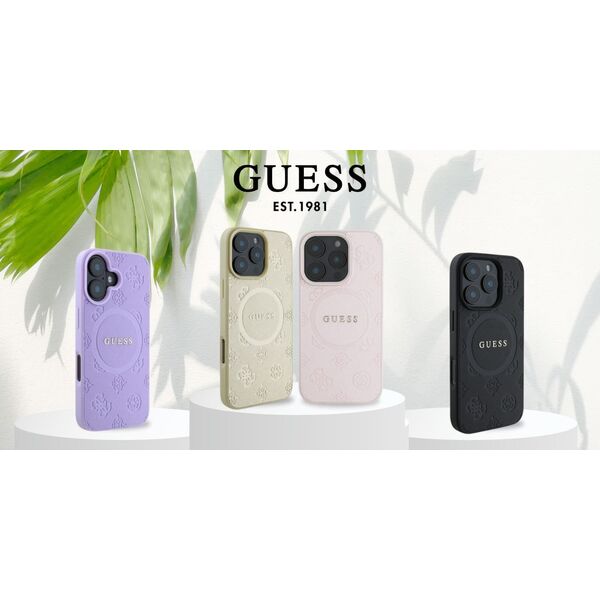 Guess Guess GUHMP16LPSAPSMEU iPhone 16 Pro 6.3" fioletowy/purple hardcase Saffiano Peony Classic Logo MagSafe