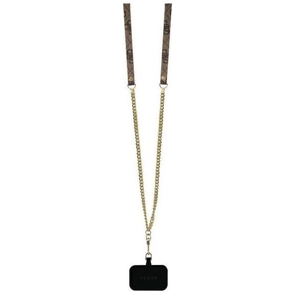Guess Guess GUHCP16SP4TDSCPW iPhone 16 6.1" brązowy/brown hardcase Leather Metal Logo Strass Crossbody