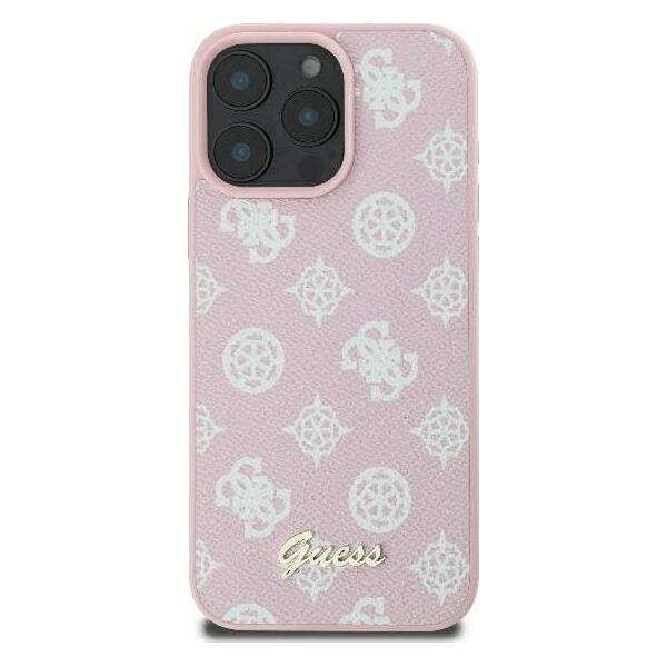 Guess Guess GUHMP16LPGPYSP iPhone 16 Pro 6.3" różowy/pink hardcase Peony Script Logo MagSafe