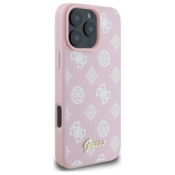 Guess Guess GUHMP16LPGPYSP iPhone 16 Pro 6.3" różowy/pink hardcase Peony Script Logo MagSafe