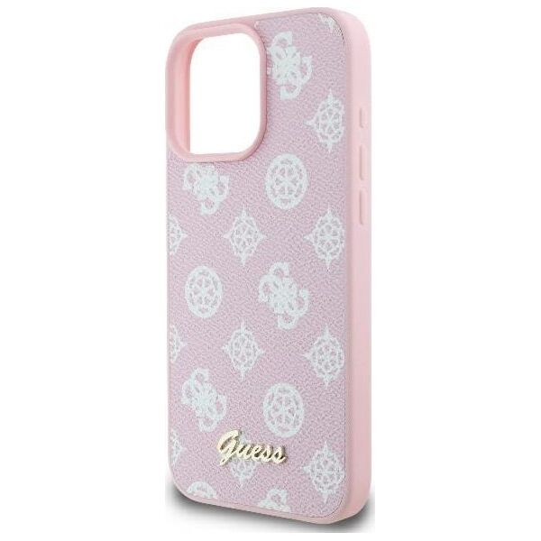 Guess Guess GUHMP16LPGPYSP iPhone 16 Pro 6.3" różowy/pink hardcase Peony Script Logo MagSafe