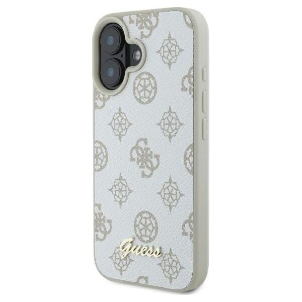 Guess Guess GUHMP16SPGPYSH iPhone 16 6.1" biały/white hardcase Peony Script Logo MagSafe