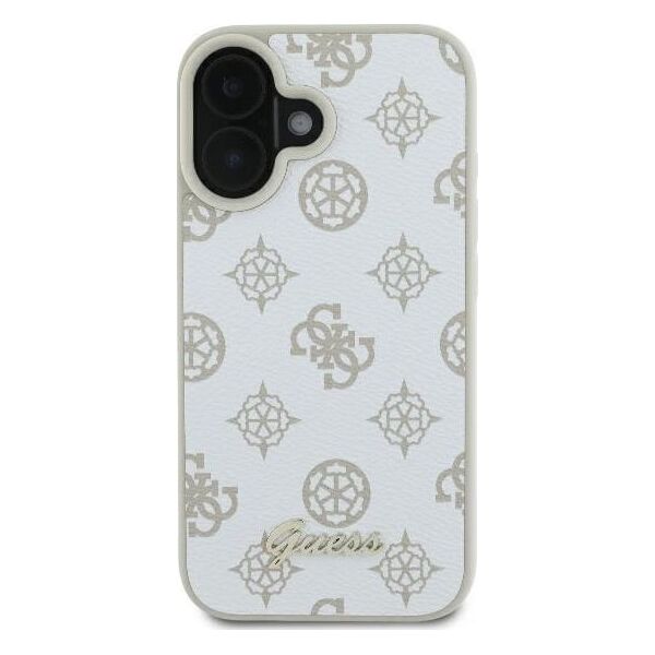 Guess Guess GUHMP16SPGPYSH iPhone 16 6.1" biały/white hardcase Peony Script Logo MagSafe