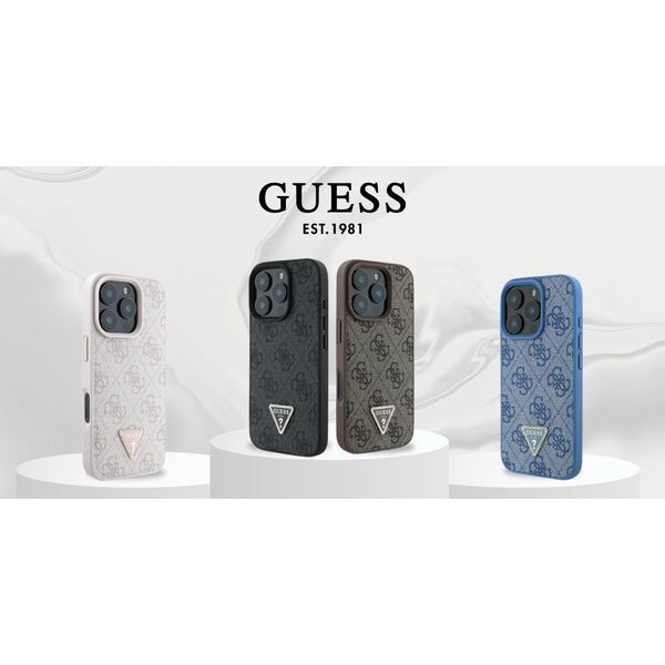Guess Guess GUHCP16SP4TDSCPB iPhone 16 6.1" niebieski/blue hardcase Leather Metal Logo Strass Crossbody