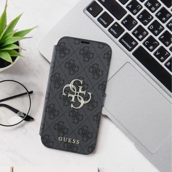 Guess Guess GUBKP16S4GMGBR iPhone 16 6.1" brązowy/brown book 4G Metal Logo