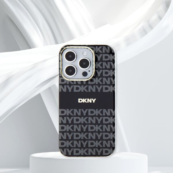 DKNY DKNY DKHMP16XHRHSEK iPhone 16 Pro Max 6.9" czarny/black hardcase Repeat Texture Pattern With Stripe