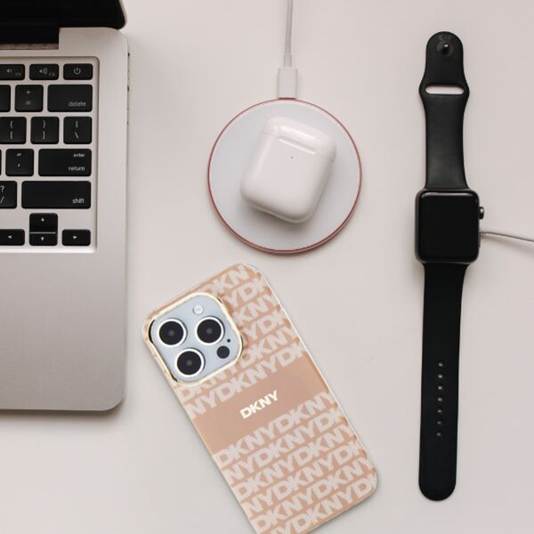 DKNY DKNY DKHMP16XHRHSEK iPhone 16 Pro Max 6.9" czarny/black hardcase Repeat Texture Pattern With Stripe