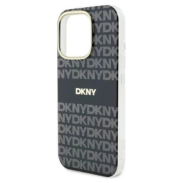 DKNY DKNY DKHMP16XHRHSEK iPhone 16 Pro Max 6.9" czarny/black hardcase Repeat Texture Pattern With Stripe