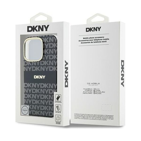 DKNY DKNY DKHMP16XHRHSEK iPhone 16 Pro Max 6.9" czarny/black hardcase Repeat Texture Pattern With Stripe