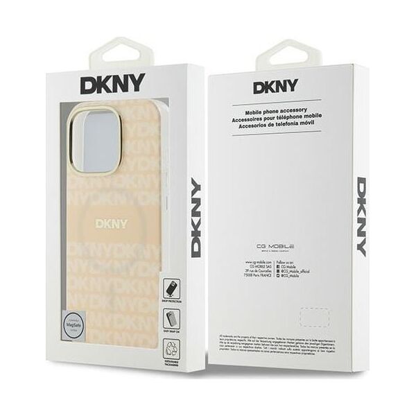 DKNY DKNY DKHMP16XHRHSEP iPhone 16 Pro Max 6.9" różowy/pink hardcase Repeat Texture Pattern With Stripe