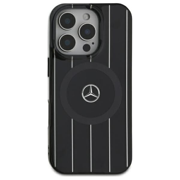 Mercedes Mercedes MEHMP16S23HRSK iPhone 16 6.1"    czarny/black hardcase MB Double Layer Crossed Lines MagSafe
