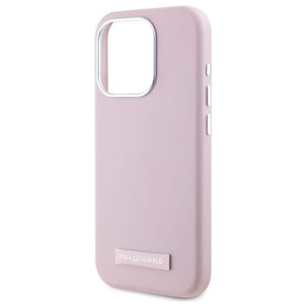 Karl Lagerfeld Karl Lagerfeld KLHMP15LPGMSRPP iPhone 15  Pro 6.1" różowy/pink hardcase FW Metal Plate MagSafe