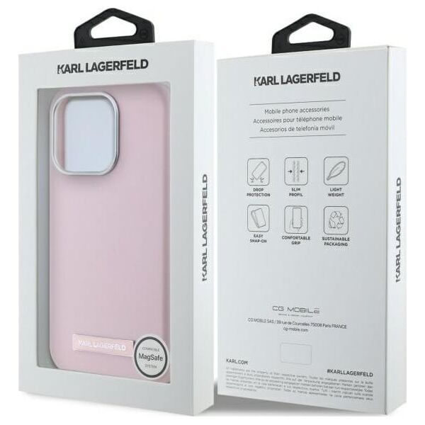 Karl Lagerfeld Karl Lagerfeld KLHMP15XPGMSRPP iPhone 15  Pro Max 6.7" różowy/pink hardcase FW Metal Plate MagSafe