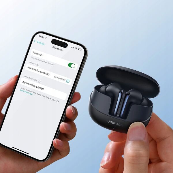 Słuchawki Joyroom Słuchawki Joyroom Funpods JR-FN2 douszne TWS z Bluetooth 5.4, funkcją ANC i ochroną IP54 - czarne