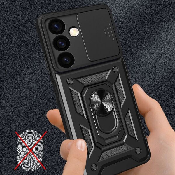 Hurtel Etui Hybrid Armor Camshield do Samsung Galaxy S24+ pancerne z osłoną na aparat - czarne