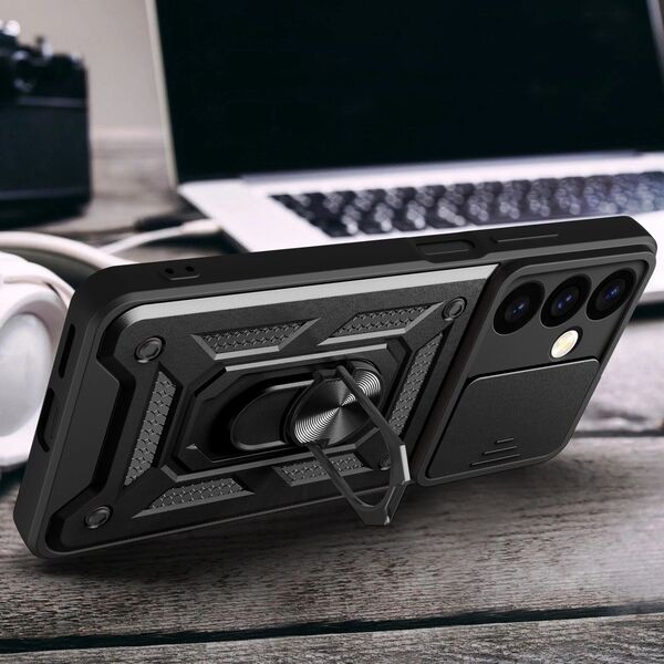 Hurtel Etui Hybrid Armor Camshield do Samsung Galaxy S24+ pancerne z osłoną na aparat - czarne