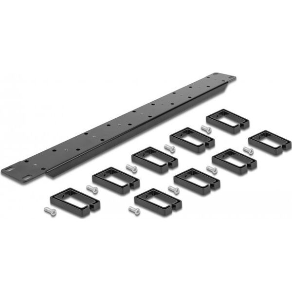 Delock DeLOCK 66850, Cable management panel, Black, Metal, Plastic, 1U, China, 48.3 cm (19")