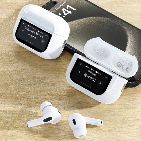 Słuchawki Dudao Słuchawki Dudao U19 douszne TWS bezprzewodowe Bluetooth 5.3 z wyświetlaczem LED - białe
