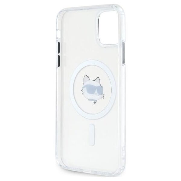 Karl Lagerfeld Karl Lagerfeld KLHMN61HLSCHH iPhone 11    / Xr 6.1" biały/white hardcase IML Metal Choupette Head MagSafe