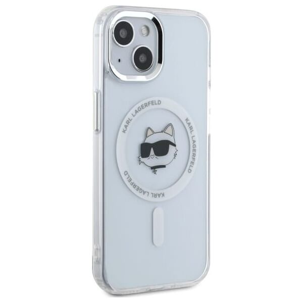Karl Lagerfeld Karl Lagerfeld KLHMP15SHLSCHH iPhone 15   6.1" biały/white hardcase IML Metal Choupette Head MagSafe