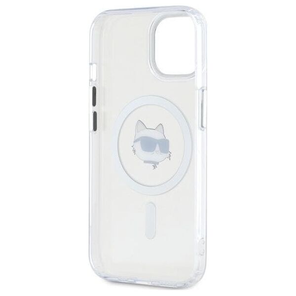 Karl Lagerfeld Karl Lagerfeld KLHMP15MHLSCHH iPhone 15   Plus 6.7" biały/white hardcase IML Metal Choupette Head MagSafe