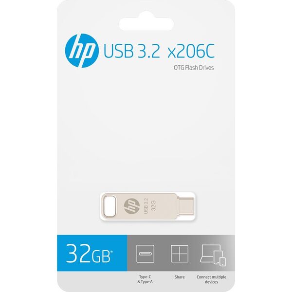 Pendrive HP HP 32GB x206c OTG Type-C Metal Flash Drive