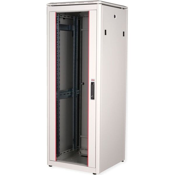 Szafa Roline ROLINE Netzwerkschrank Pro 48,26cm 19Zoll 32 HE 600x600 BxT Glast�r grau
