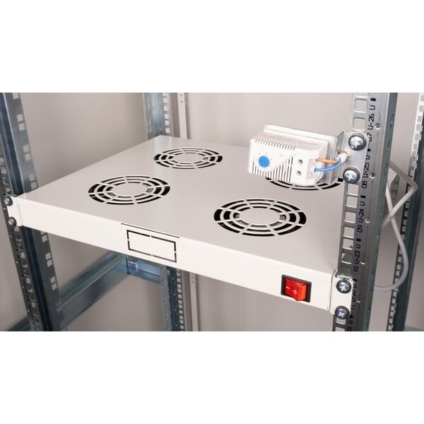 Roline ROLINE Dachluftereinheit 48,26cm 19Zoll 4 Lufter Thermostat grau