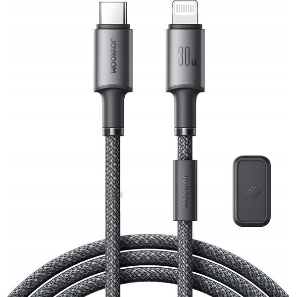 Kabel Joyroom S-A50 Unlimited Series 60W USB-C / Lightning z organizerem magnetycznym 1.2m szary