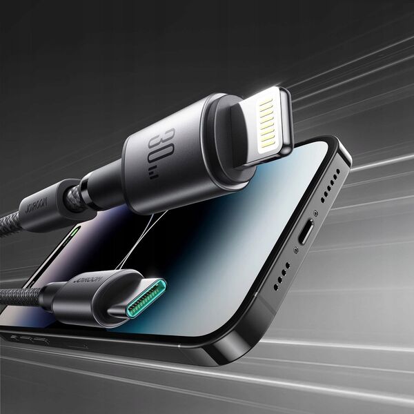 Kabel Joyroom S-A50 Unlimited Series 60W USB-C / Lightning z organizerem magnetycznym 1.2m szary