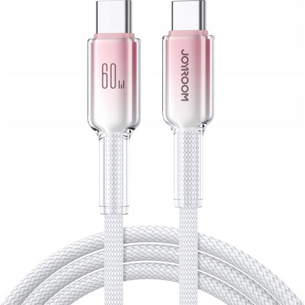 Kabel Joyroom S-A42 Crystal-Clear Series 60W USB-C / USB-C 1.2m biały