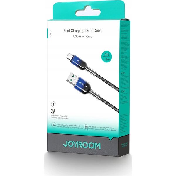 Kabel Joyroom S-A42 Crystal-Clear Series 3A USB-A / USB-C 1.2m czarny