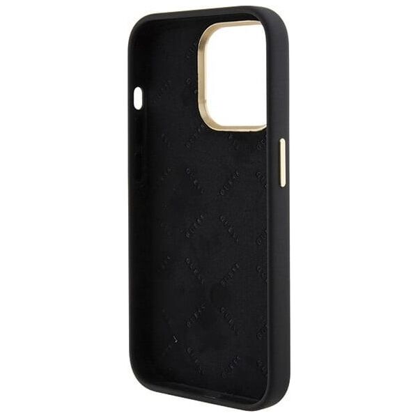 Guess GUHCP15LM4DGPK iPhone 15 Pro 6.1" czarny/black hardcase Silicone Logo Strass 4G