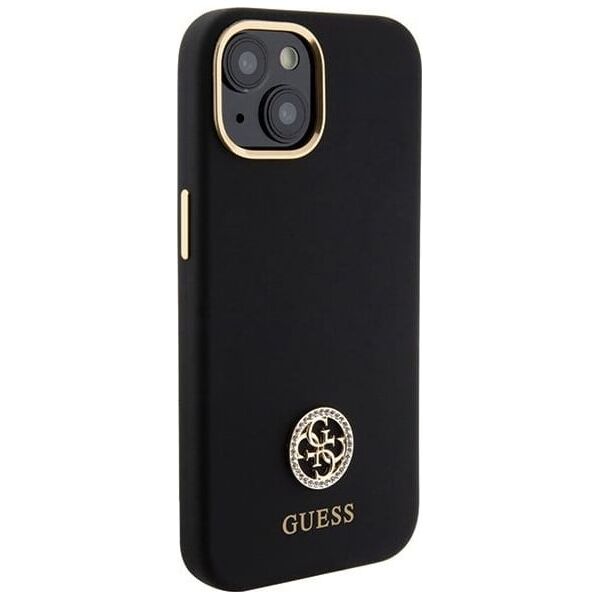 Guess GUHCP15SM4DGPK iPhone 15 / 14 / 13 6.1" czarny/black hardcase Silicone Logo Strass 4G