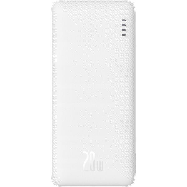 Baseus Airpow 20W 10000mAh Power Bank with Baseus Simple Series USB-A - USB-C 30cm Cable – White