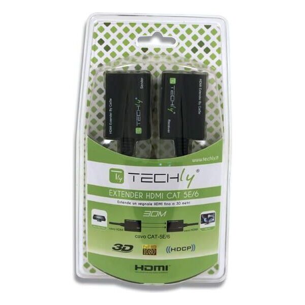 System przekazu sygnału AV Techly HDMI - RJ45 x2 0.15m czarny (301153)
