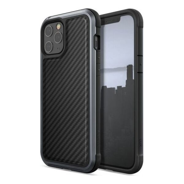 X-Doria Raptic Lux - Etui aluminiowe iPhone 12 Pro Max (Drop test 3m) (Black Carbon Fiber)