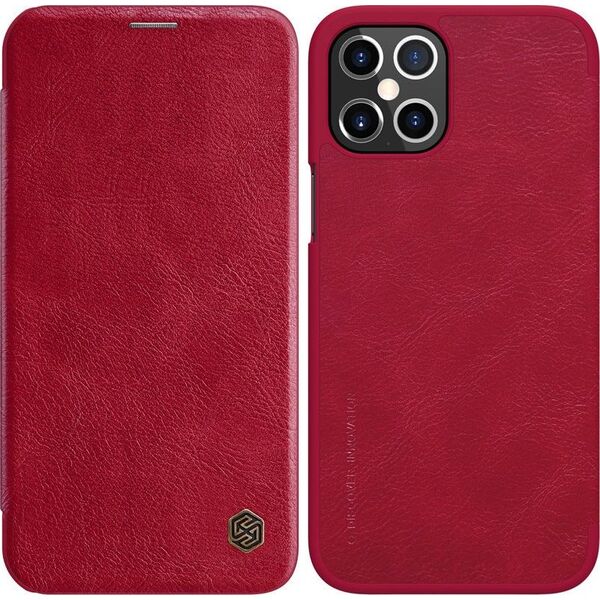 Nillkin Nillkin Qin skórzana kabura etui iPhone 12 Pro Max czerwony uniwersalny