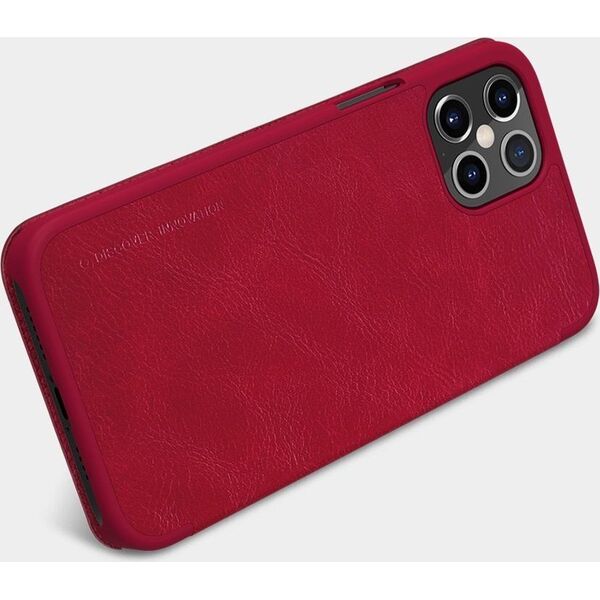 Nillkin Nillkin Qin skórzana kabura etui iPhone 12 Pro Max czerwony uniwersalny