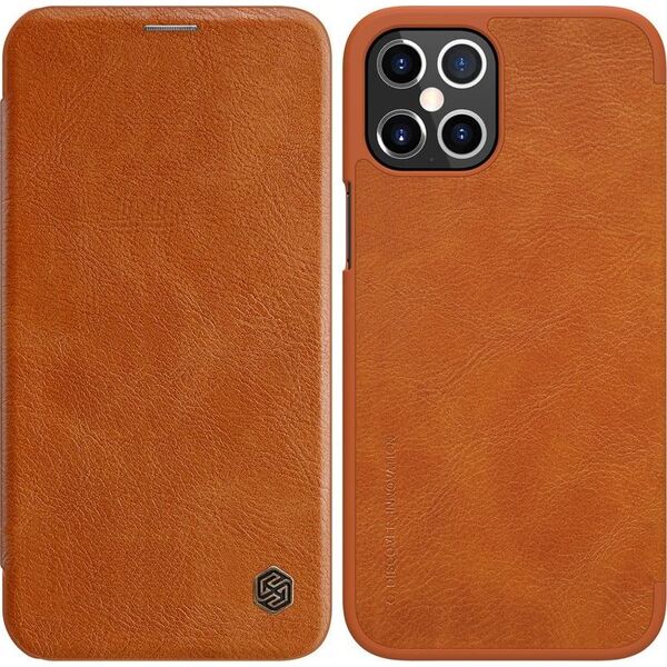 Nillkin Nillkin Qin skórzana kabura etui iPhone 12 Pro Max brązowy uniwersalny