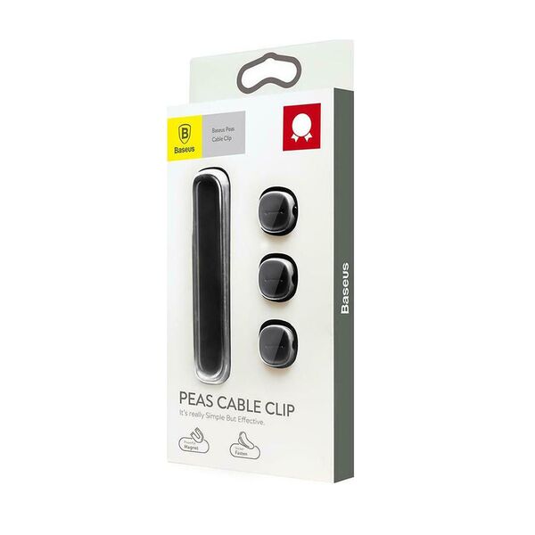 Baseus Cable Clip Peas Black (ACWDJ-01) (BASACWDJ-01) έως 12 άτοκες Δόσεις