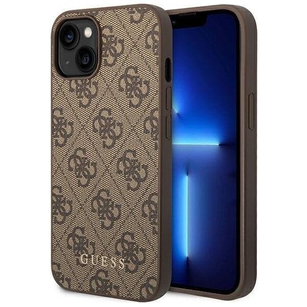 Guess Guess 4G Metal Gold Logo - Etui iPhone 14 (brązowy)