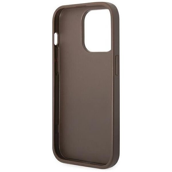 Guess Etui Guess GUHCP14LG4GFBR Apple iPhone 14 Pro brązowy/brown hard case 4G Metal Gold Logo