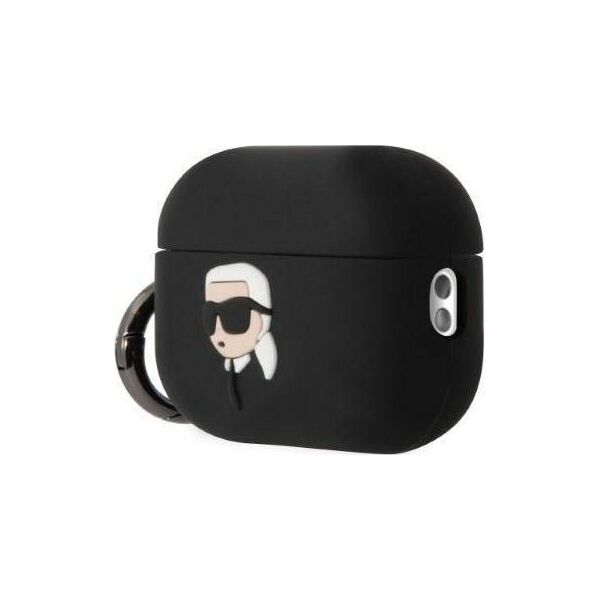 Karl Lagerfeld Etui Karl Lagerfeld KLAP2RUNIKK Apple AirPods Pro 2 cover czarny/black Silicone Karl Head 3D