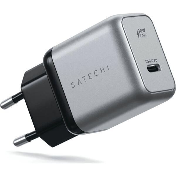Ładowarka ŁADOWARKA SIECIOWA SATECHI 30W USB-C PD GAN WALL CHARGER ST-UC30WCM-EU (SZARA)