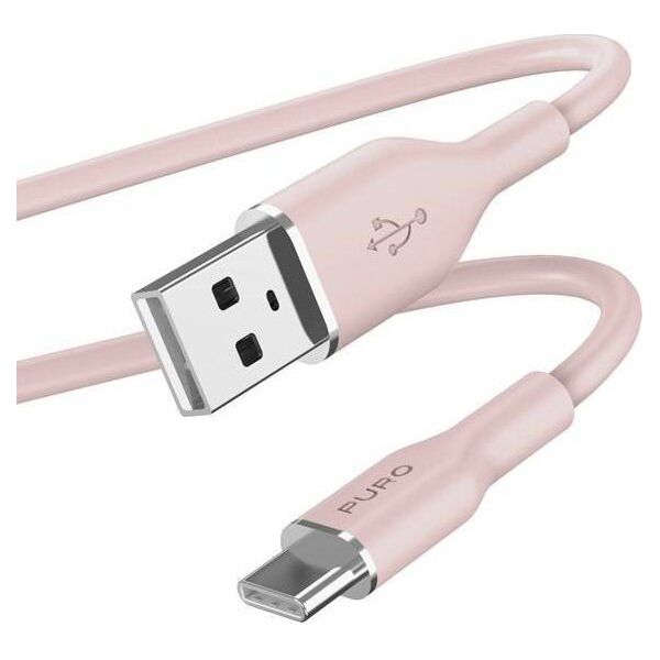 Kabel USB Puro USB-A - USB-C 1.5 m Różowy (PUR676)