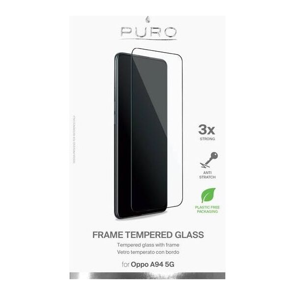 Puro Szkło hartowane PURO Frame Tempered Glass Oppo A94 5G (czarna ramka)