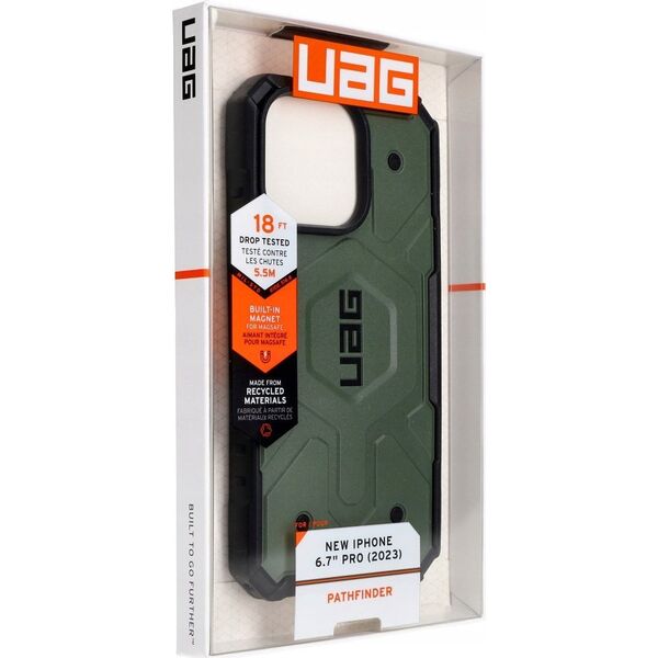 UAG Etui UAG Pathfinder MagSafe do iPhone 15 Pro Max - zielone