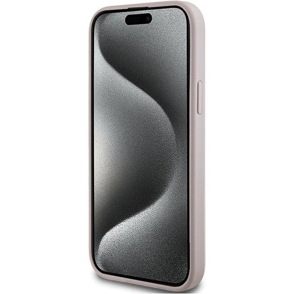 Guess Guess 4G Collection Leather Metal Logo MagSafe - Etui iPhone 15 Plus / 14 Plus (różowy)