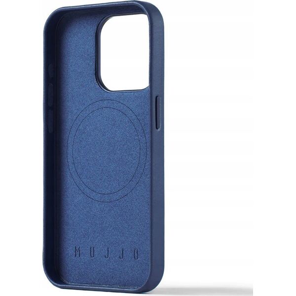 Troubadour Goods Limited Mujjo Full Leather Wallet Case - etui skórzane do iPhone 15 Pro kompatybilne z MagSafe (monaco blue)